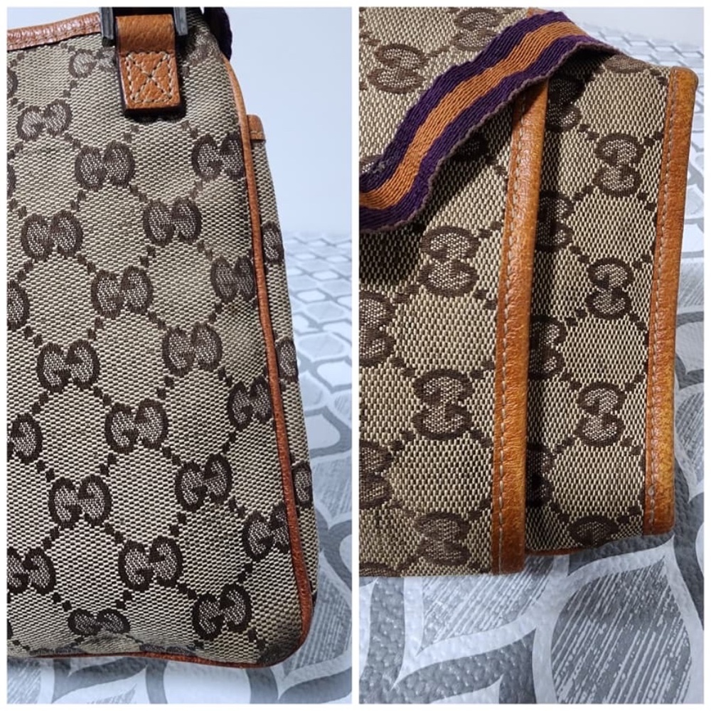 Authentic Gucci GG Canvas Web Crossbody Bag Beige/Brown - Picture 8 of 12